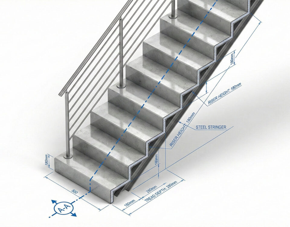 How to Draw Code-Compliant Stairs in AutoCAD + Free Blocks