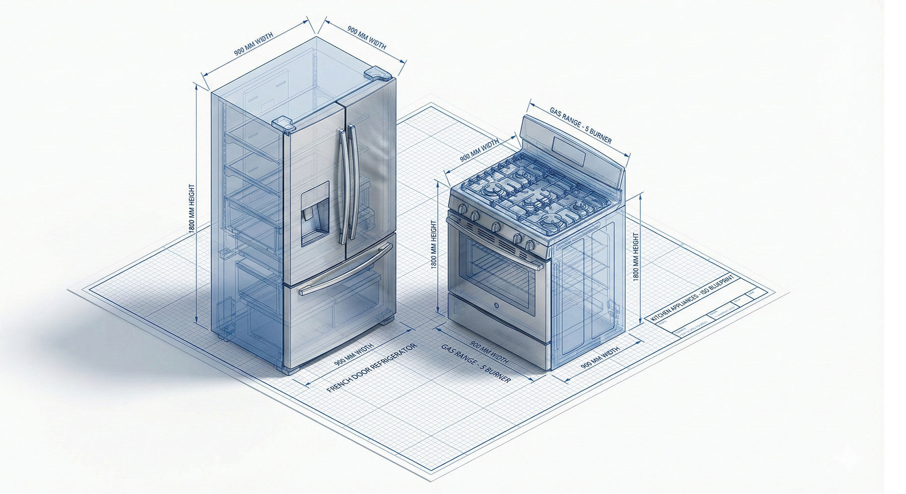 Kitchen Appliance Specs: Plan & Elevation Blocks + Free DWG